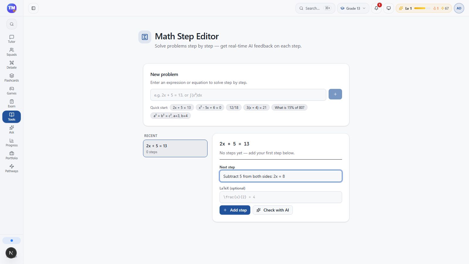 The proposed subtraction step ready for an AI check